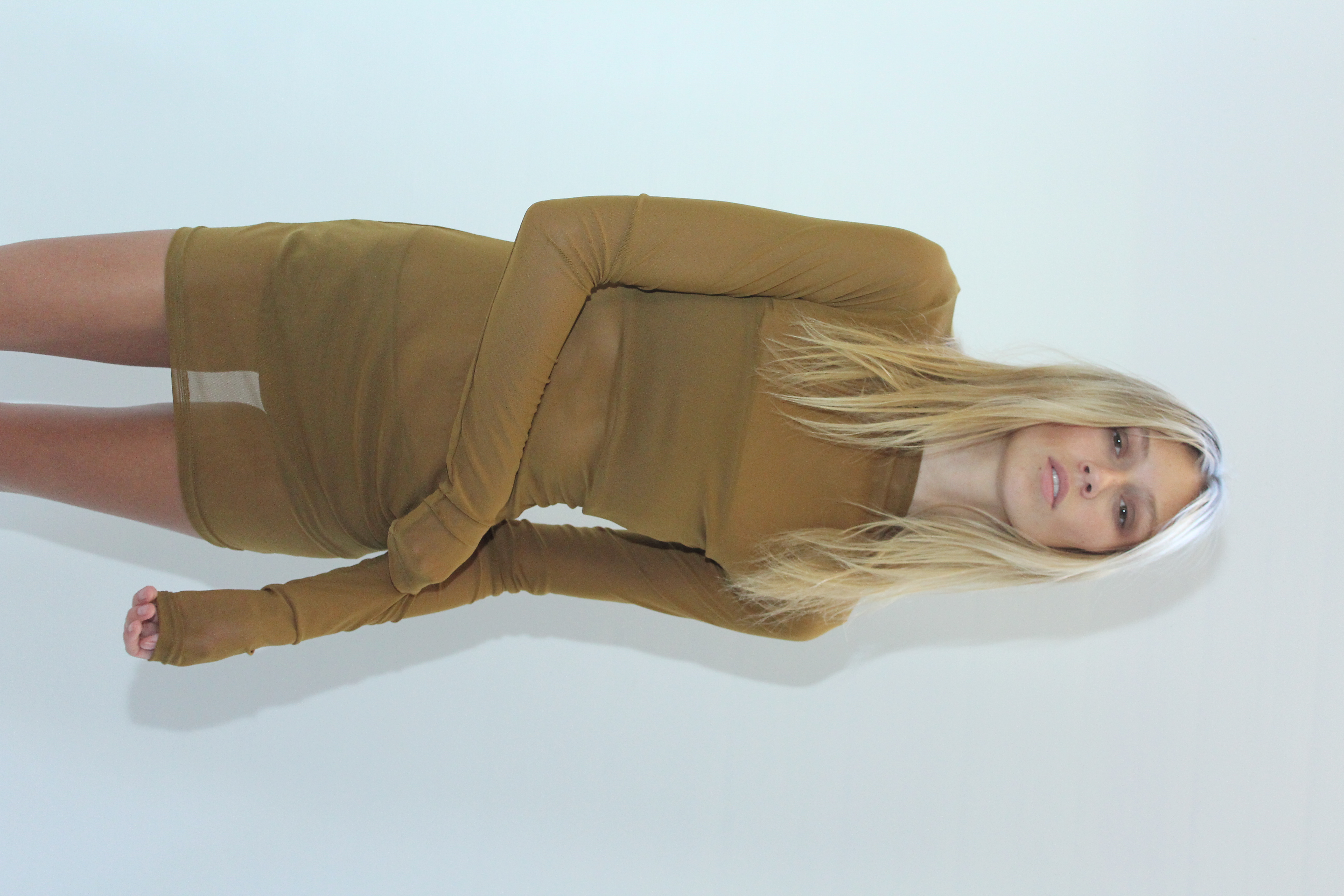 MASHA SHORT DRESS// DARK MUSTARD