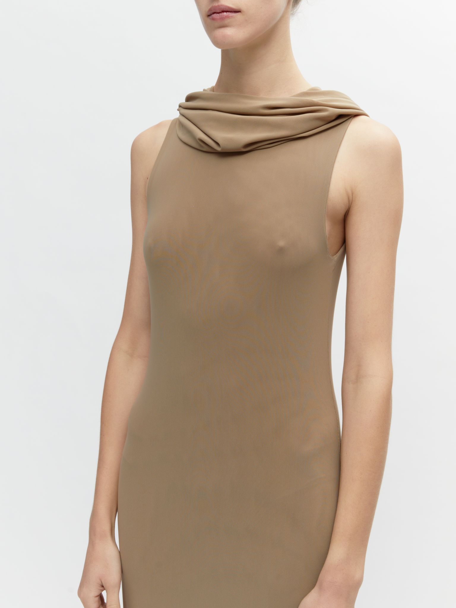 LONG HOODED DRESS // BEIGE