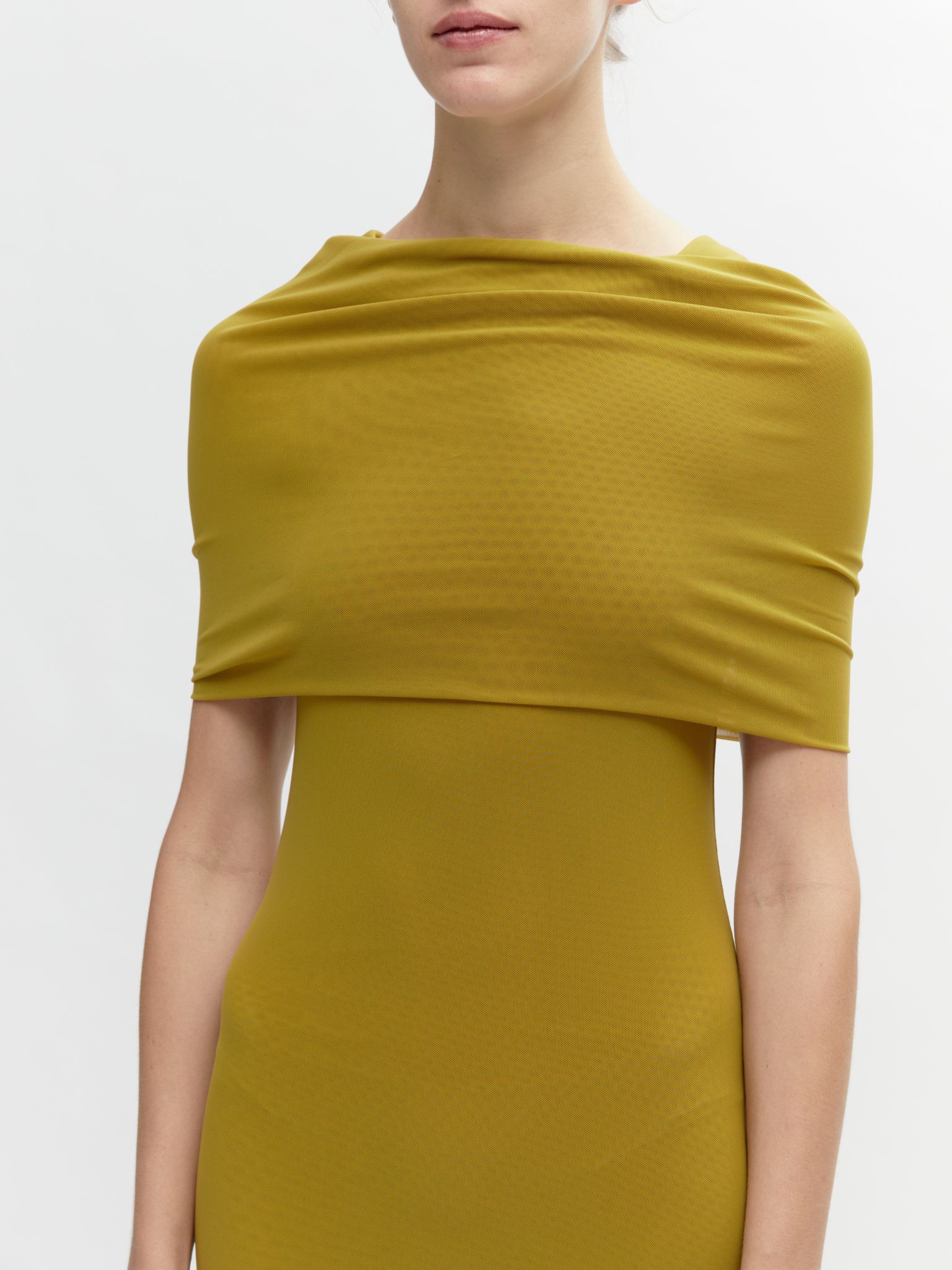 LONG HOODED DRESS // COOL MUSTARD