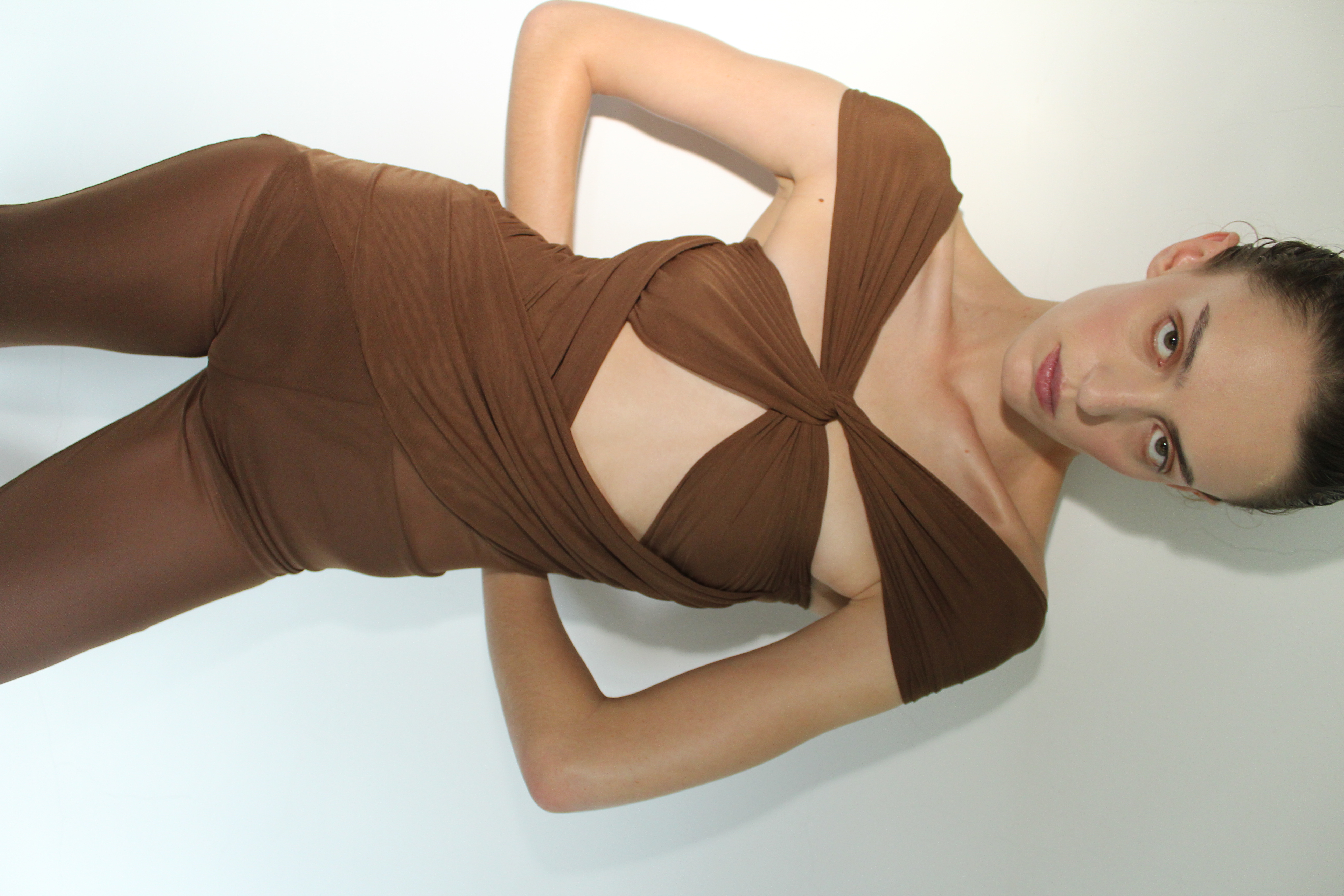 CRISS CROSS JUMPSUIT // BROWN