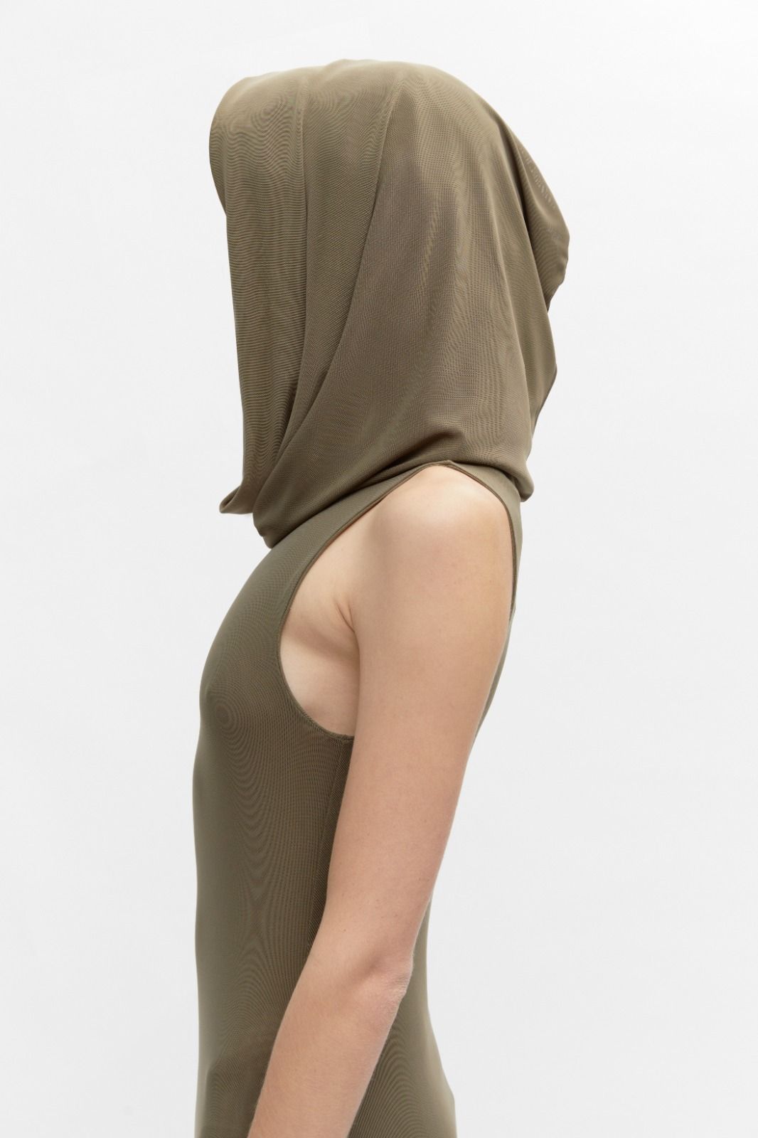 LONG HOODED DRESS // OLIVE