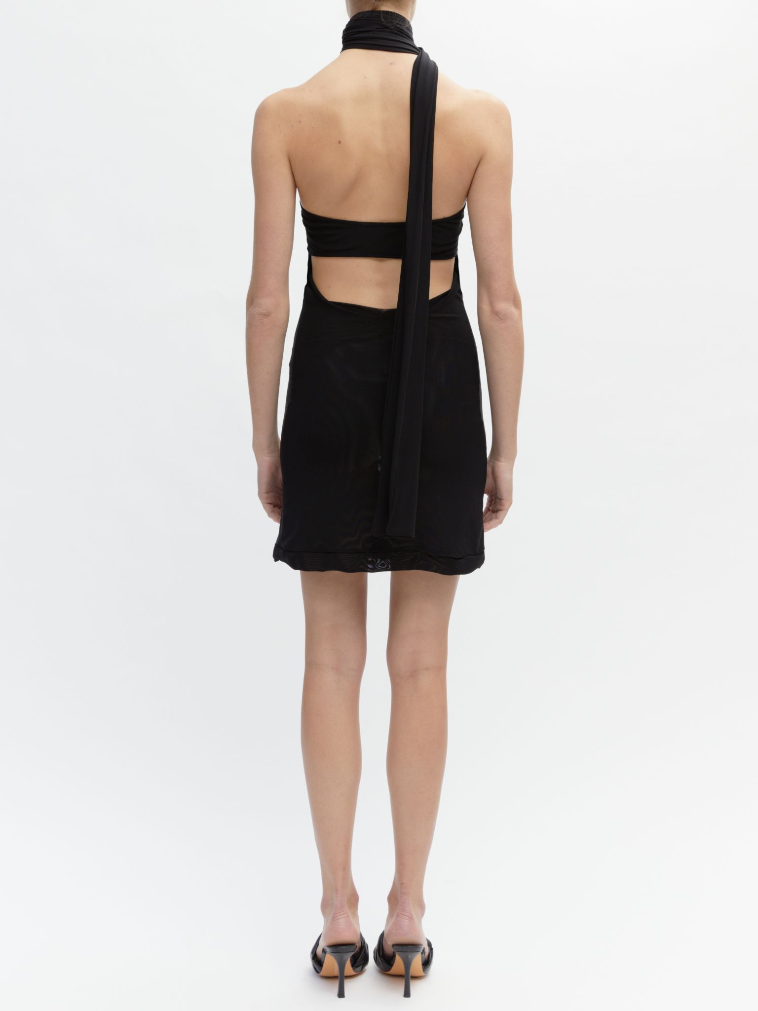 SCARFED SHORT DRESS // BLACK